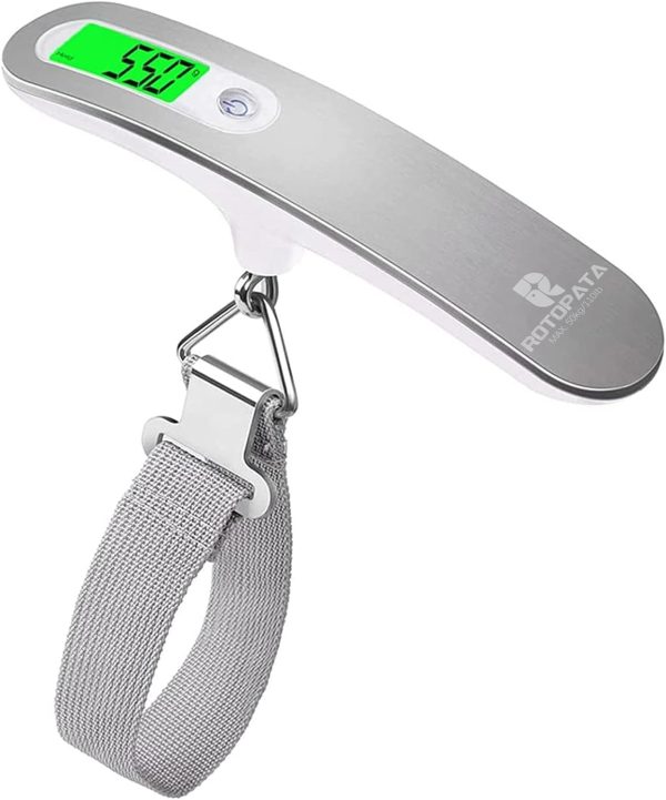 Digital Luggage Travel Scale with Overweight Warning Function, Portable Handheld Electronic Weighing Scale with Hook, 50kg & Backlit LCD Display Screen Design for Suitcase Baggage (Battery Included)